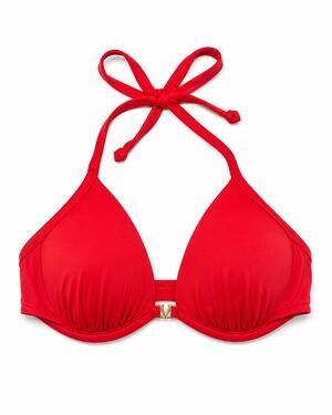 NWOT Venus Hot Red Halter Push Up Bikini Top 32C/34B/36A